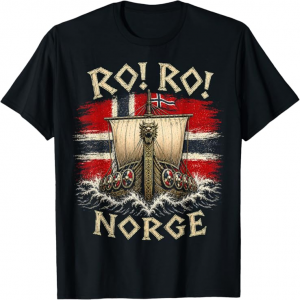 ro ro norge viking longship norway flag scandinavian shirt fan tee