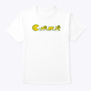 pac man chasing lions bears and vikings t shirt